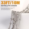 33 Feet Stainless Steel Satellite Bead Chains Roll, 2mm 304