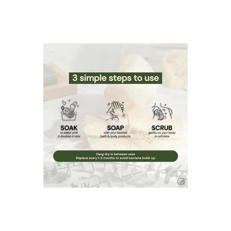 Juego Esponjas Lufa Green Glow 100 Origen Vegetal Colorantes Biodegradables