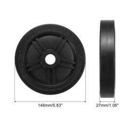 PATIKIL 6" Air Compressor Wheels, Universal Air Compressor Wheel Replacement Parts with 0.8" Dia. Hole for Easy Mobility, Black