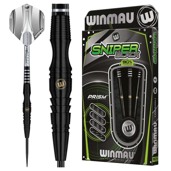 WINMAU Sniper Black 22g Professional Tungsten Dart Set with Flights and Shafts