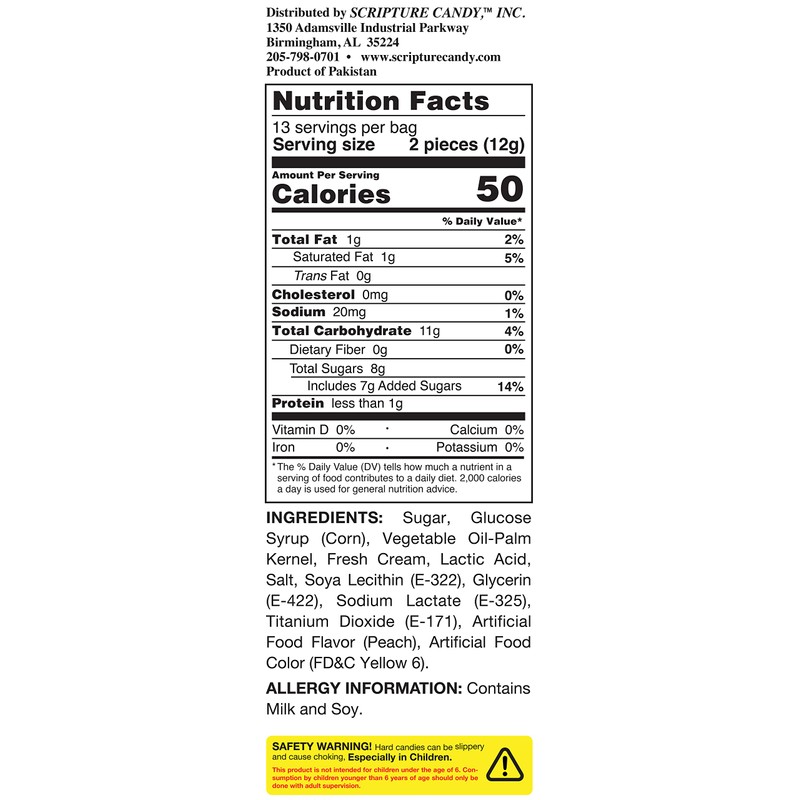 Scripture Candy, Peaches & Cream 1 Pound Bag, 75 Pieces