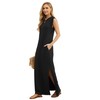 GRECERELLE Women's Summer Crew Neck Loose Split Casual Long Maxi
