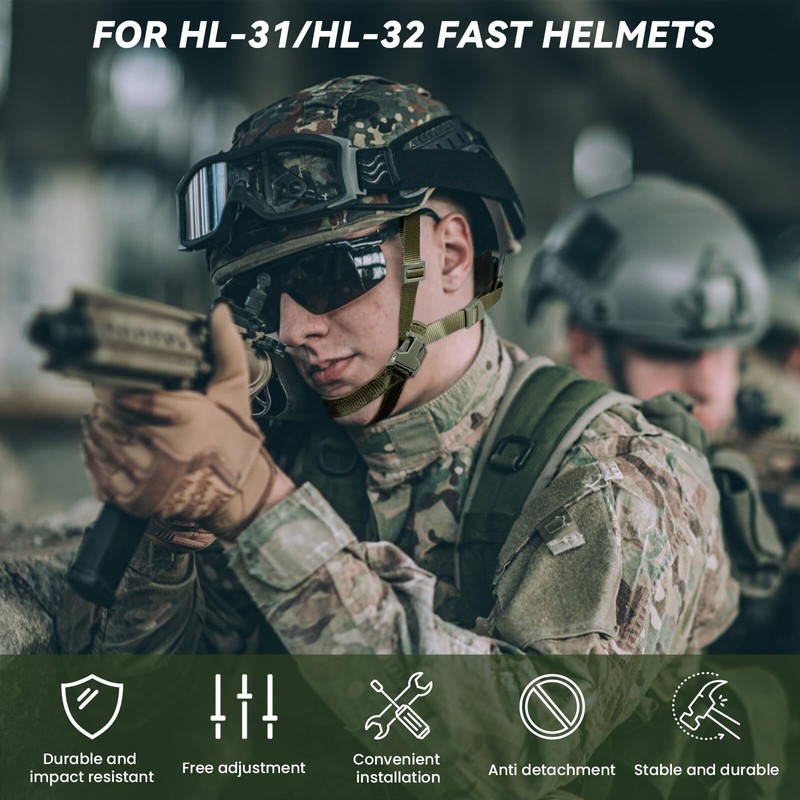 Yzpacc Tactical High Cut Helmet Chin Strap Adjustable Dial 4