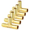 GASHER 5 pcs Brass Hose Barb Tee, 3-Way Tee Hose