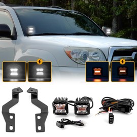 WeiSen Ditch Hood Light Mounting Brackets Kit with 3 Inch LED Light Pods Wiring Harness Compatible with Toyota 4Runner 2003-2009