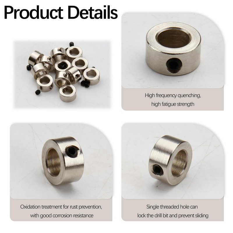 Pack of 12 Circlips 8 mm Steel Adjustment Rings with