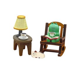 Byttlerom Cartoon Frog Rocking Chair Table Lamp Ornament Miniatures Figurines Cute Ornaments