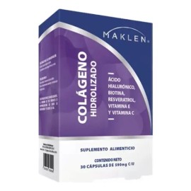 Maklen Colágeno Hidrolizado 30caps De 590mg C/u Sabor Sin Sabor