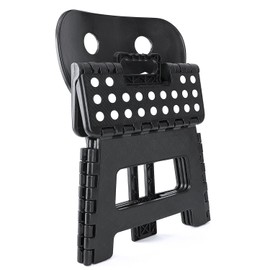 ACSTEP ACSTEP Folding Step Stool with Back Support for Kids,9" Kids Step Stool for Outdoor or Indoor Kitchen Step Stools and Bathroom Stool for Toddlers Boys Girls - Black