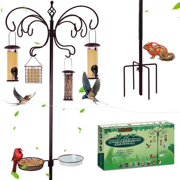 93 Inch Squirrel Proof Bird Feeder Pole Bird Feeder Station,