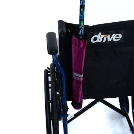 AlveyTech Universal Cane Holder for Mobility Scooters & Power Chairs - Berry