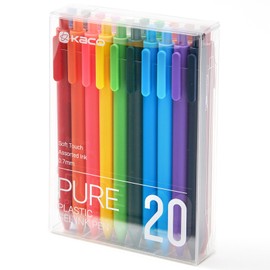 Kaco Kaco PURE Gel Pens Color Ink 20 Pieces Assorted 0.7 mm, Medium Point, Aesthetic Cute Stationery Pens for Journaling Note Taking Pens (20 Colors)