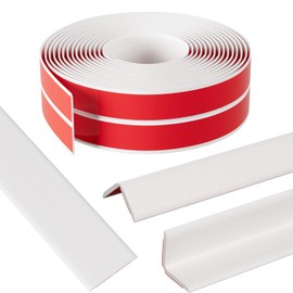 Greymond Wall Corner Protector & Edge Guard，Wall Corner Trim Inside & Outside Molding Caulk Strip, Peel and Stick Wall Moulding Edge, Ceiling, Countertop 2.36”W x22’L White
