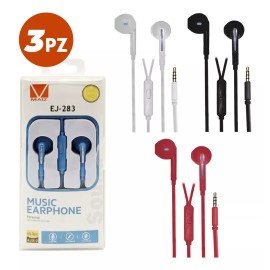 Maíz 3pz Audifonos Alambricos In-ear Manos Libres Pc Jack 3.5mm