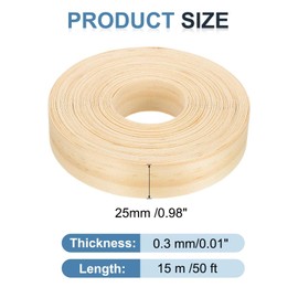 PATIKIL Pine Edge Banding, 1 Inch x 50 ft Wood Veneer Tape Pre-glued Flexible Plywood Edge Banding with Hot Melt Adhesive for Furniture Restoration