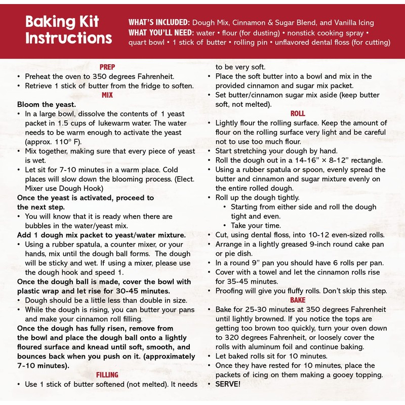 Ben's Soft Pretzels Amish Cinnamon Roll Bake at Home Kit,