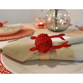 Napkin Rings (Crab) Set of 4 Handmade Exclusive Luxury and Cured (Kitchen Table Linens, Dining Table)