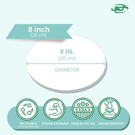 Southern Champion Tray Bright White Cake Circle (100 Pack), 8 Inch Diameter, Single Wall, C Flute, Corrugated, Cakes, Pies, Pizzas, Recyclable, 11209