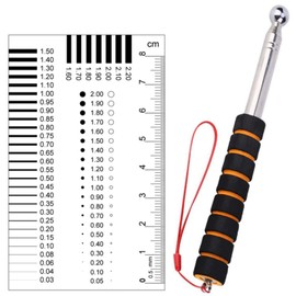 Heizi Crack Scale Dipping Rod, 2-Piece Set, Underground Search, Concrete Inspection Bar, Measure Scale, Stethoscope Rod, Hammer, Set of 2