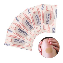 KOMBIUDA Breathable Elastic Fabric Bandage 50 Pack Care Stickers Comfortable for Ages Small for Body Parts