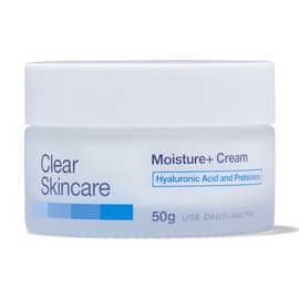 Clear Skincare Moisture+ Cream with Hyaluronic Acid & Prebiotics 50g