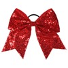 Glitter Red Cheer Bow Hair Ties Strong Elastics Hair Band