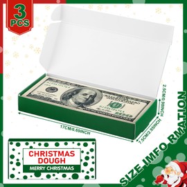 Gilprop 3 Pcs Christmas Funny Money Holder for Cash Donut Gift Box Unique Funny Donut Box Part of a Pizza Is the Dough for Parties