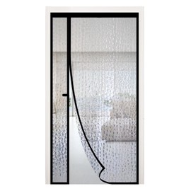 RELIANCER Magnetic Thermal Insulated Door Curtain,Waterproof EVA Door Cover,Left Right Side Opening,Fit Doors Size 38"x82",Self-Closing Insulated Doorway Curtain,Patio Auto Close Thermal Doors Screen