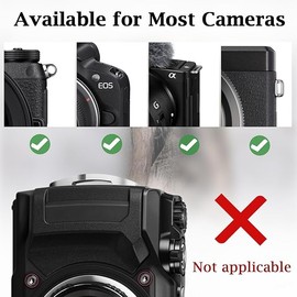 Wohlstand Camera Strap Made of Rope, Adjustable Universal Camera Lanyard, Camera Strap Nylon Shoulder Strap, Climbing Rope Camera Shoulder Strap, for SLR DSLR Digital or Mirrorless Camera, black