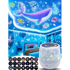 21 Sets of Films, Projector Night Light for Kids, Night Light Projector for Bedroom, Ceiling, Star Galaxy Projector with 360° Rotation for Kids Baby Girls, Birthday, Christmas, Nursery, Room Decor