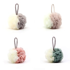 4 Pieces Body Sponges, Spell Color, Body Wash Ball, Body Cleaner, Bubble Ball, Back Washable, Frothing Net, Flower Body Sponge, 4 Colors