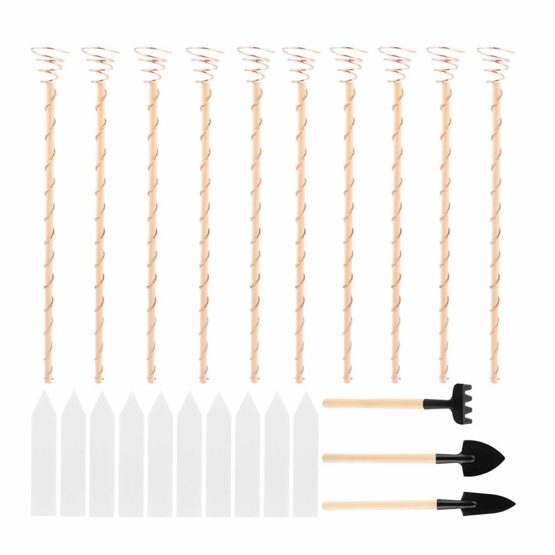 10pcs Electroculture Plant Stakes, 13.5''Available Copper Coil Wire Antennas Garden