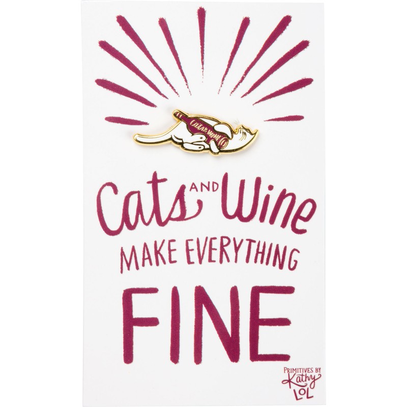 Enamel Pin - Cats And Wine Make Everything Fine