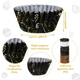 600 Counts Valentine's Day Candy Cups Paper Candy Making Supplies Heart Baking Supplies Snowflake Elk Mini Cupcake Liner Xmas Mini Baking Cups Holiday Candy Paper Wrappers, 6 Styles (Sweet)