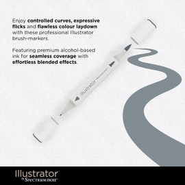 Spectrum Noir Illustrator Twin Tip Blendable Alcohol Based Marker Set with Japanese Nibs - Pack of 4 - Perfect for Coloring, Drawing & Illustration (Stylish Pack)