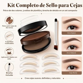 Stamp de cejas doble color waterproof – Kit #02 Light Brown + Bright Brown