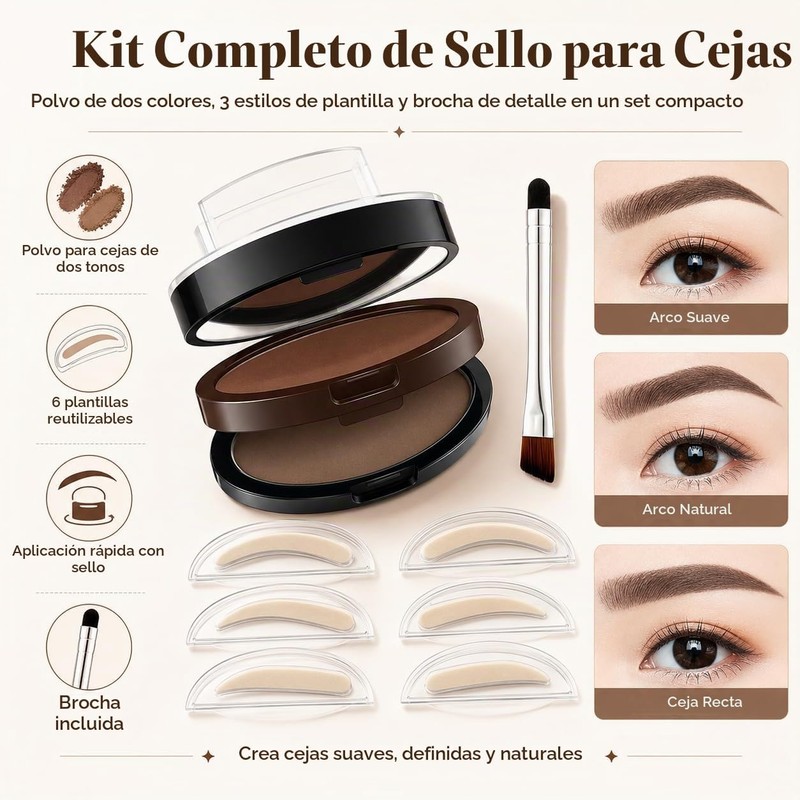 Stamp de cejas doble color waterproof – Kit #02 Light