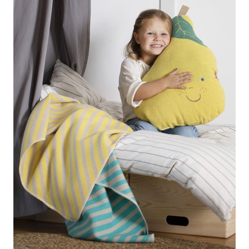 David Fussenegger Juwel Baby Blanket Diagonal Stripes Verde Mare 90