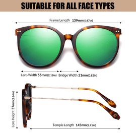 DUCO Retro Sunglasses Women Polarized Round Sun Glasses Vintage UV400 Protection Acetate Frame DC2340