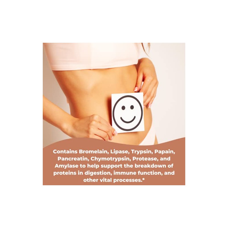 Wonder Laboratories Proteolytic Enzymes | Bromelain Papain Pancreatin Trypsin 550