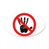 CafePress Hands Off Euro Oval Car Bumper Magnet