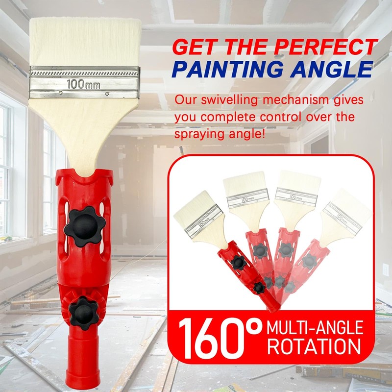 Multi-Angle Paint Brush Extender for High Ceiling, Extension Pole Attachments