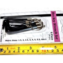 PTC 8 PC. HEX KEY WRENCH SET METRIC HEX KEY ALLEN TYPE  METAL