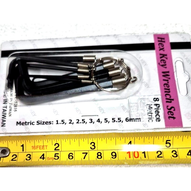 PTC 8 PC. HEX KEY WRENCH SET METRIC HEX KEY