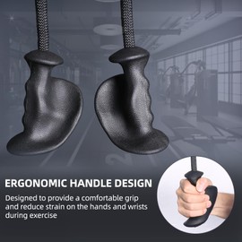 SYL Fitness 36" Ergonomic Tricep Rope Cable Attachment, Exercise Machine Attachments Gym Pulley System Pull Down Rope with Carabiner