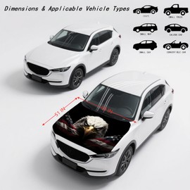 Tobethay American Car Hood Cover - 59x51 in Car Hood Cover Eagle Flag Bonnet Banner with 2 Adjustable Triangular Fasteners, Universal Fit for Trucks, SUV