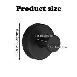 AHSMY Suction Cup Shower Hooks, 2 Pcs Stainless Steel Towel Hooks, Waterproof Heavy Duty Suction Hooks for Bathroom Kitchen Wall Smooth Surface, Black