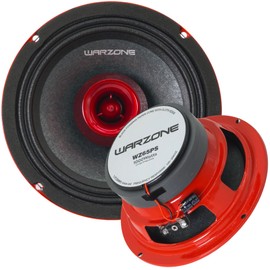 Warzone WZ65PS 6.5-Inch Mid-Range + Driver Speaker, 1000W Max, 4 Ohms, 20oz Magnet, Aluminum Dome Tweeter, and Steel Basket for Car Audio (2 Speakers)