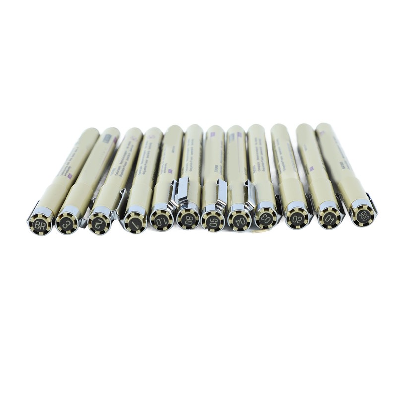 12pcs Waterproof Fine Tip Pens Quick Drying Smoothly Writing Nylon