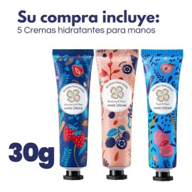 Crema Hidratante Manos Reparadora Extractos Naturales 5pzs